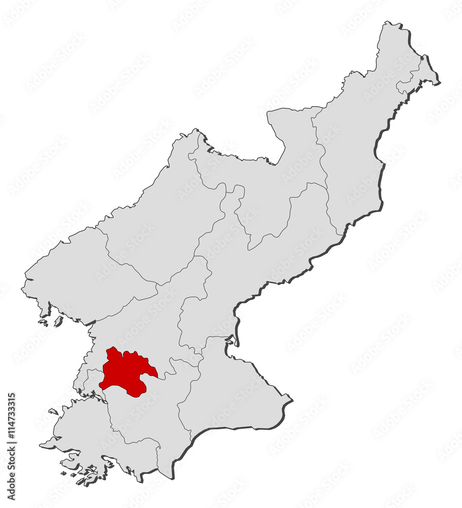 Obraz premium Map - North Korea, Pyongyang