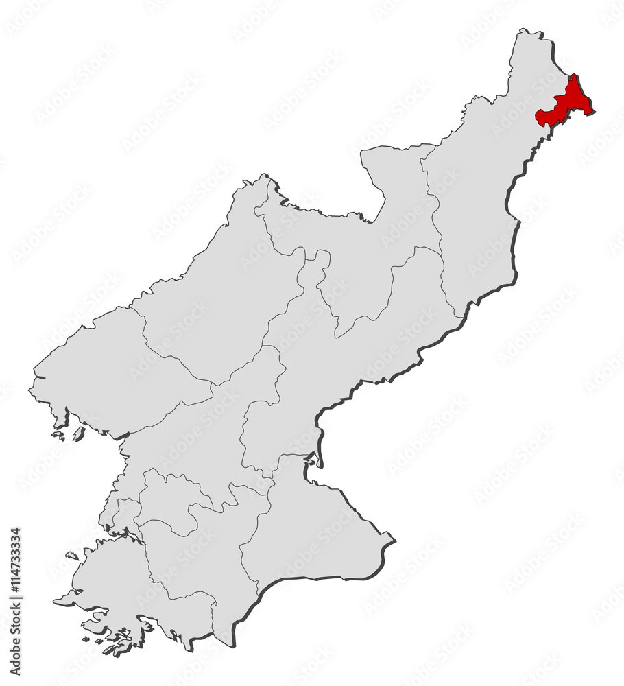 Obraz premium Map - North Korea, Rason