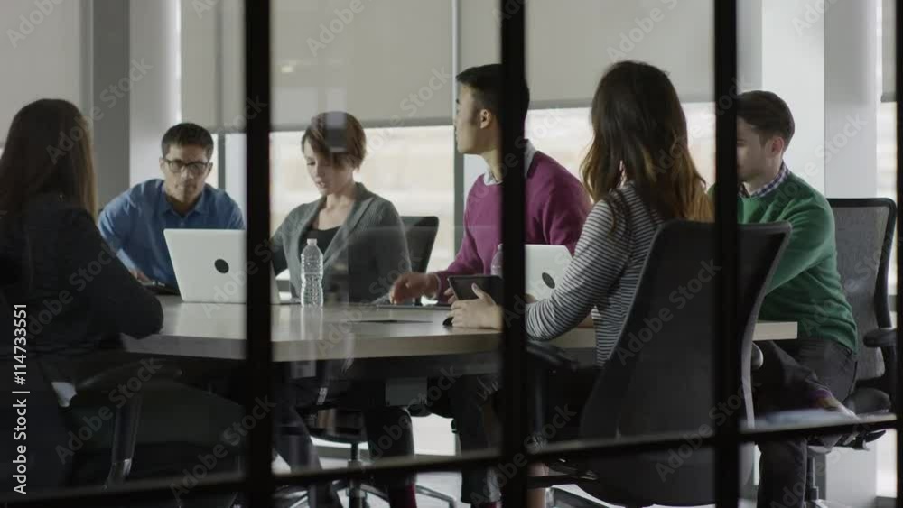 Time lapse medium shot of business people sitting in meeting / Lehi, Utah, United States Time lapse medium shot of business people sitting in meeting / Lehi, Utah, United States