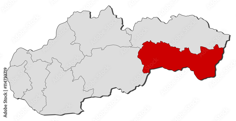 Map - Slovakia, Kosice