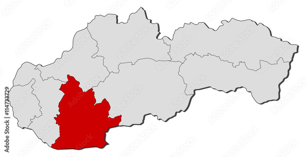 Map - Slovakia, Nitra