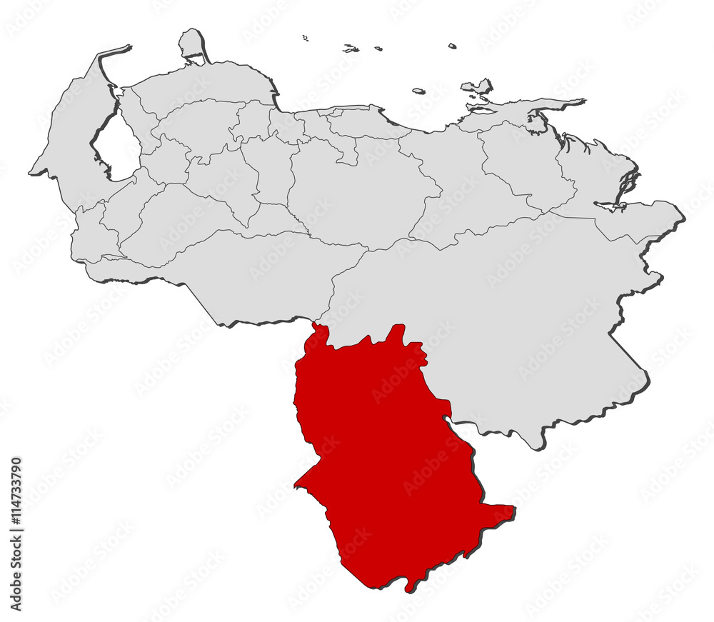 Map - Venezuela, Amazonas