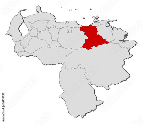 Map - Venezuela, Anzoategui