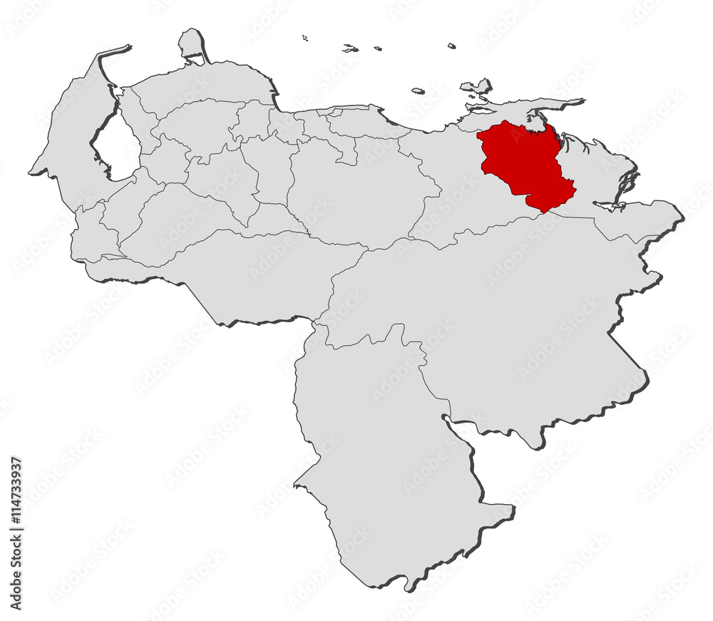Map - Venezuela, Monagas
