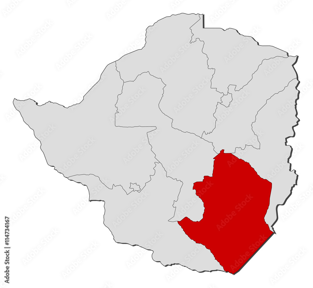 Map - Zimbabwe, Masvingo