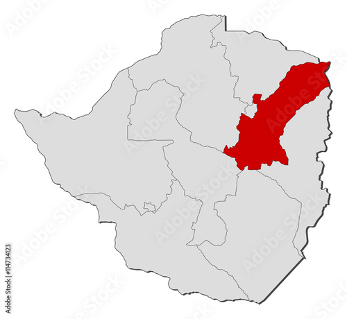Map - Zimbabwe, Mashonaland East