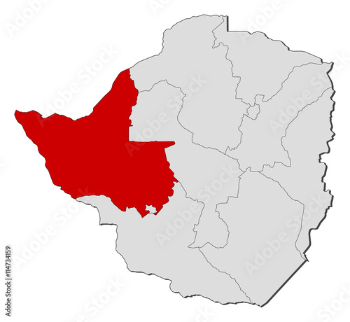 Map - Zimbabwe  Matabeleland North