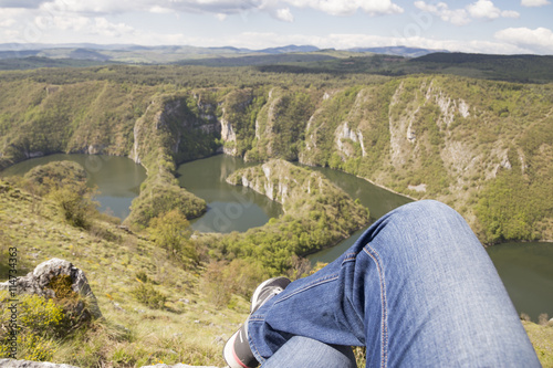 Chilling near the canyon of the river Uvac. Unique meanders! photo