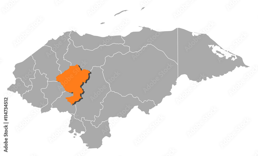 Obraz premium Map - Honduras, Comayagua