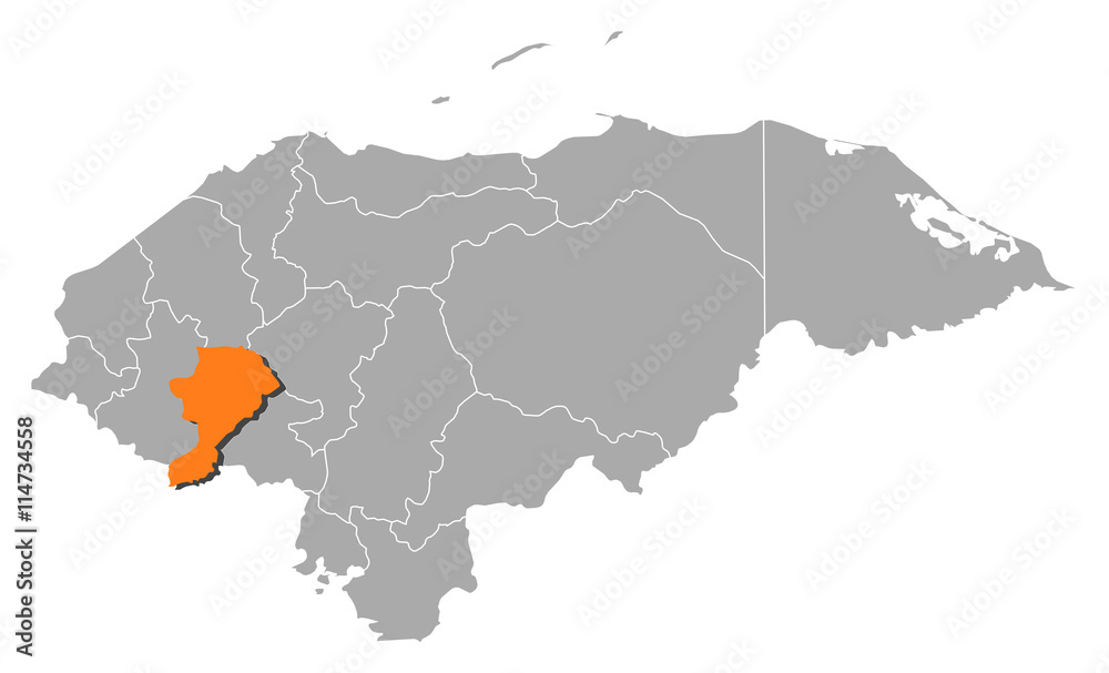 Fototapeta premium Map - Honduras, Intibucá