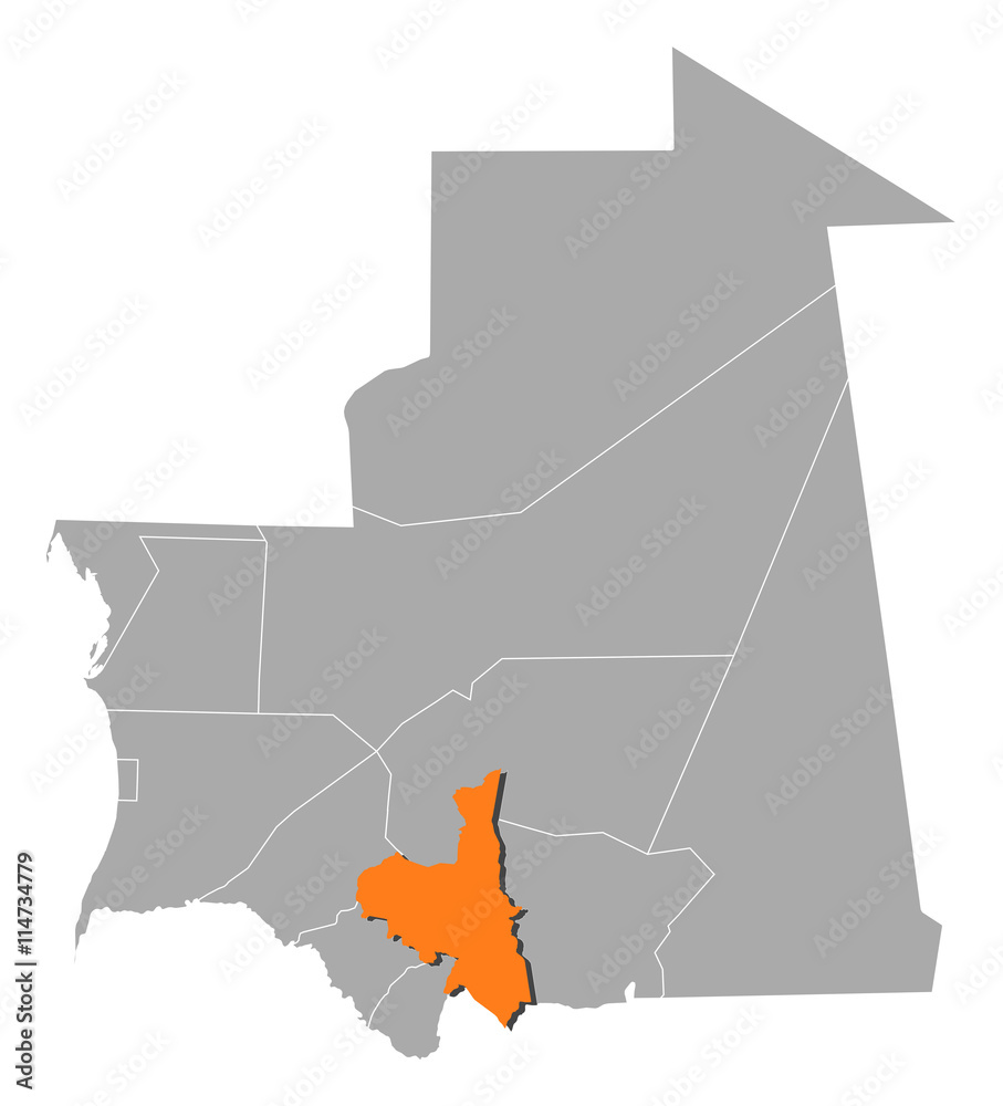 Map - Mauritania, Assaba Map - Mauritania, Assaba