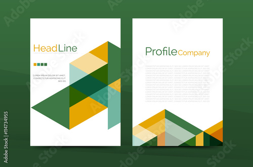 Geometric a4 front page, business annual report print template