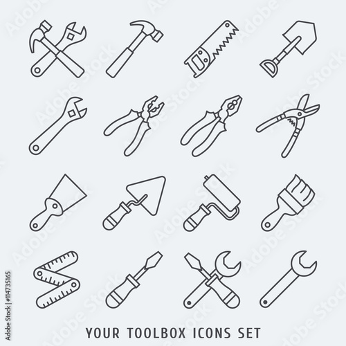toolbox icons set