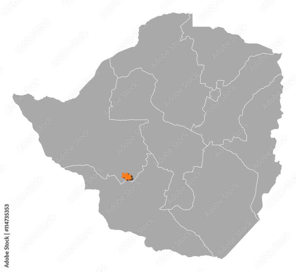 Map - Zimbabwe, Bulawayo