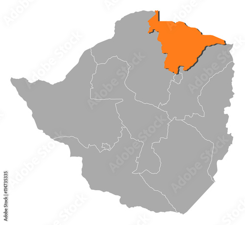 Map - Zimbabwe  Mashonaland Central