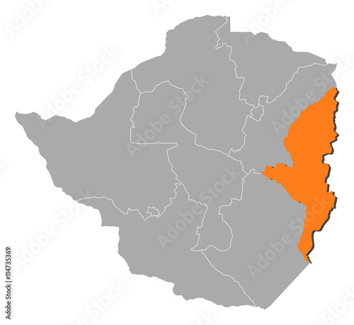 Map - Zimbabwe, Manicaland