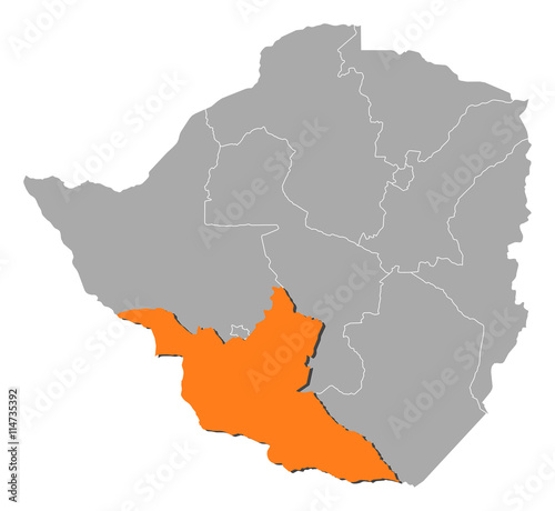 Map - Zimbabwe  Matabeleland South