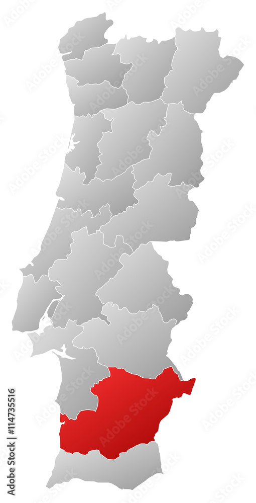 Obraz premium Map - Portugal, Beja