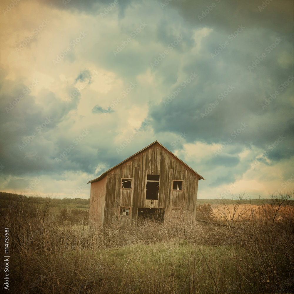Scary Old Farm House in Country