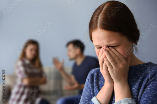 Family problems concept. Sa...