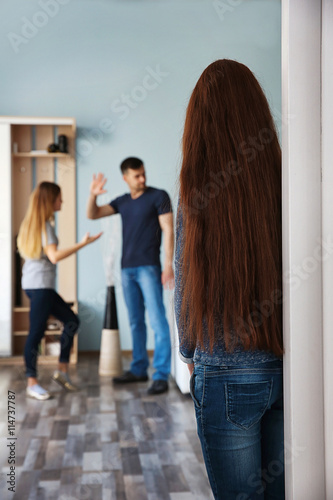 Family problems concept. Gi...