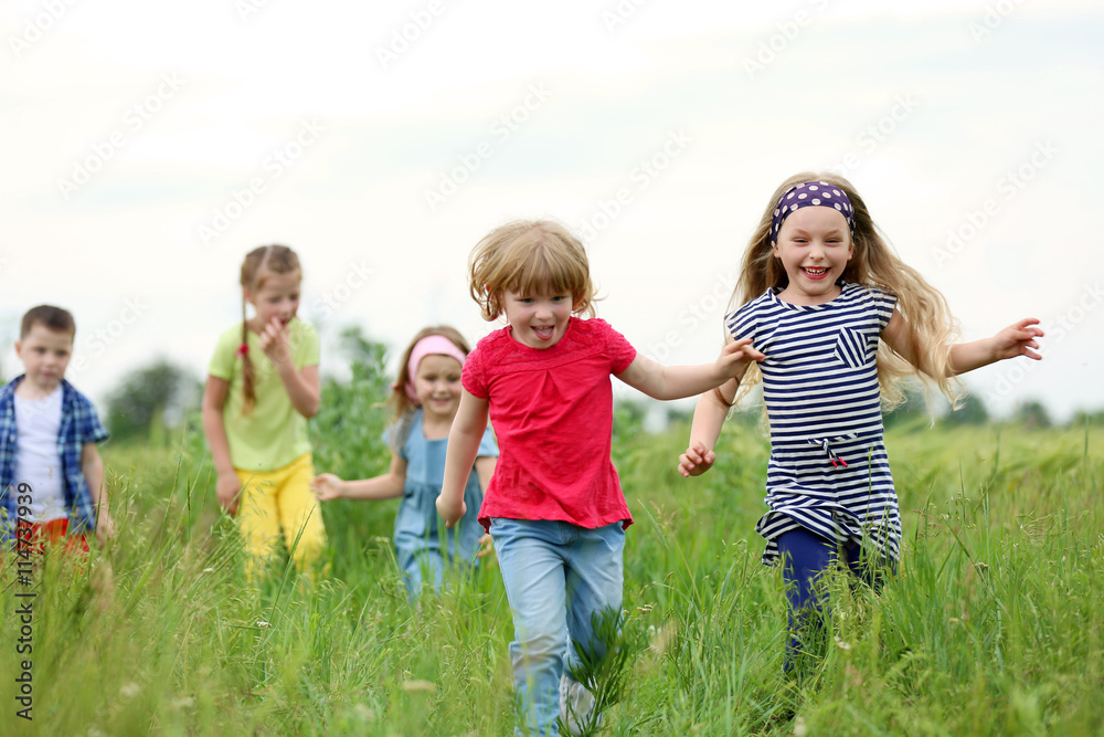 Fototapeta premium Children having fun outdoor