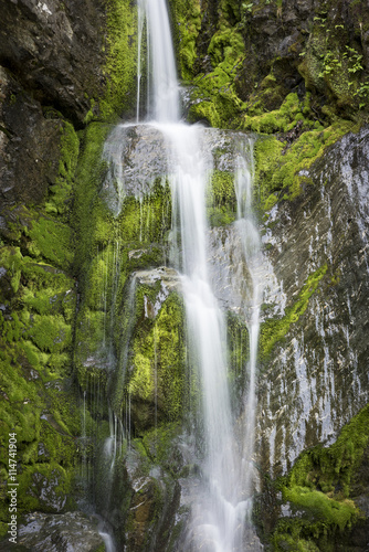 White Water Falling Over Mossy Rocks