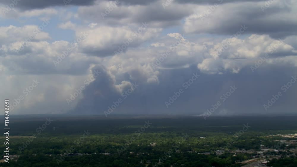 Aerial view of smoke rising from agricultural burns Aerial view of smoke rising from agricultural burns