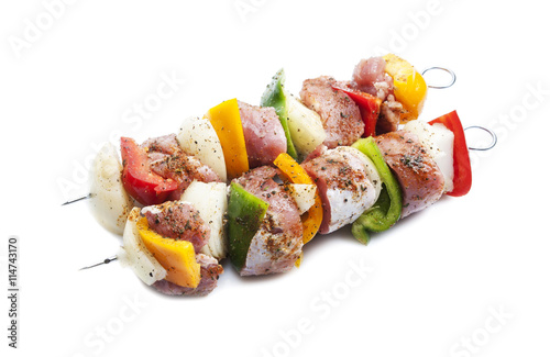 shish kebab on skewers