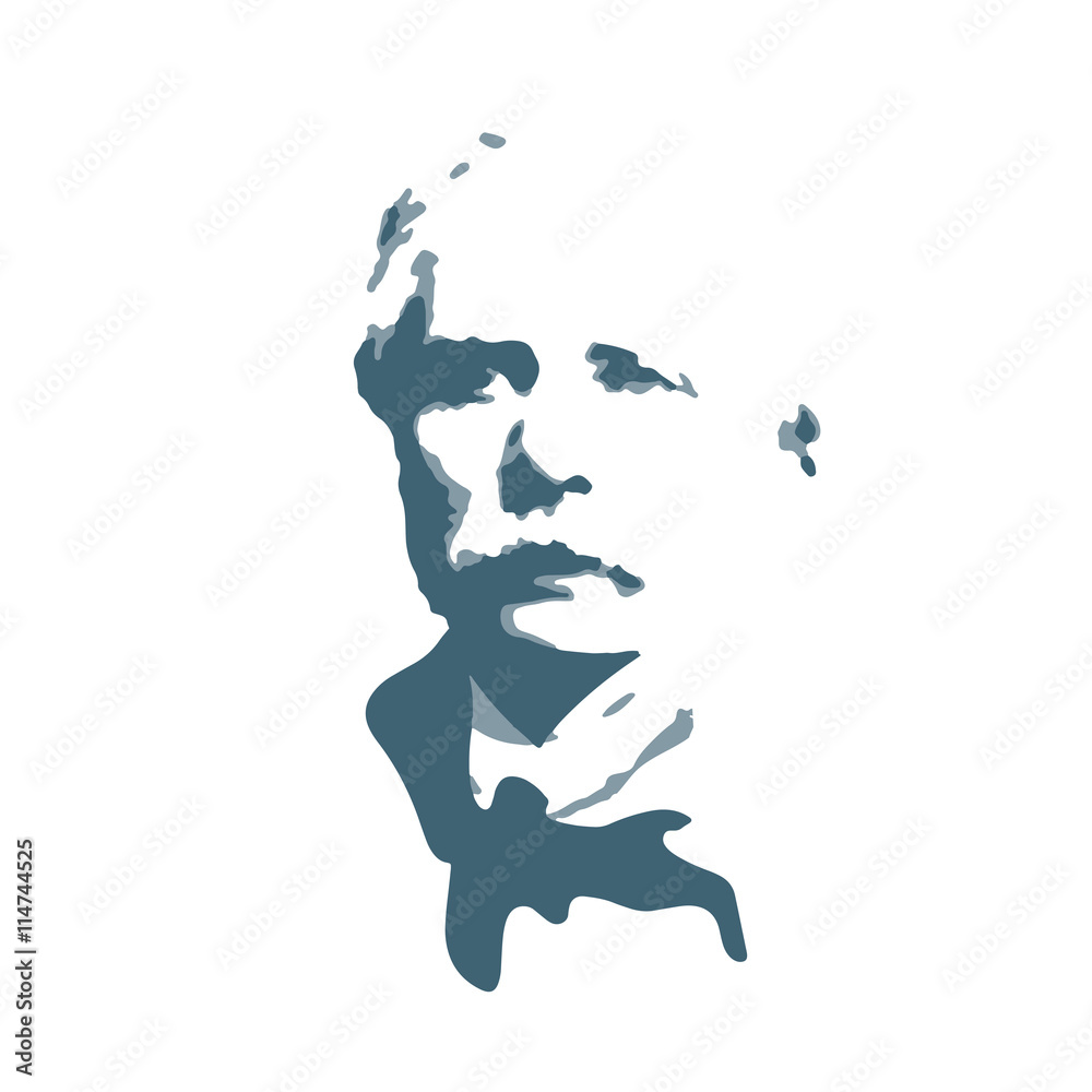 composer Edvard Grieg. vector portrait