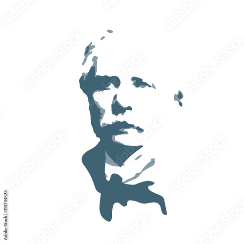 composer Edvard Grieg. vector portrait