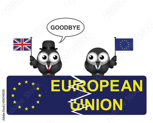 European Union broken sign