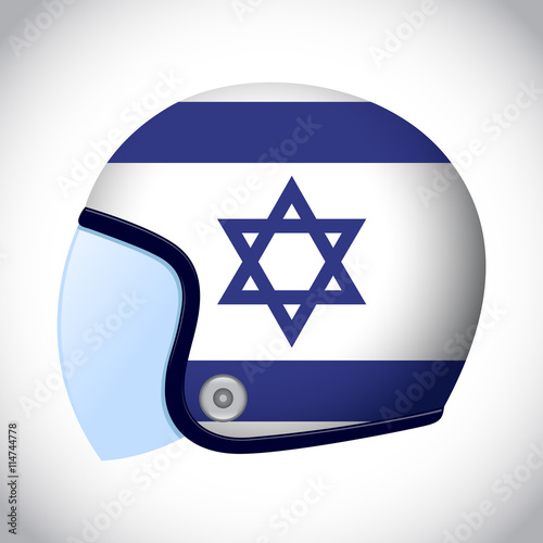 Retro Motorcycle Helmet With Flag of Israel