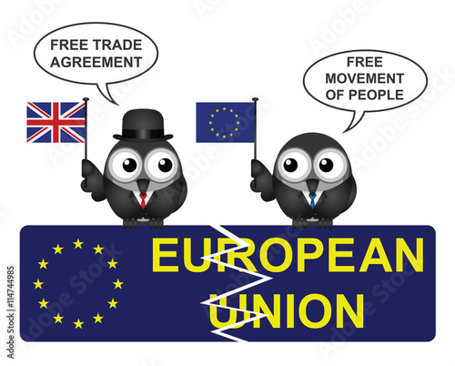 European Union broken sign