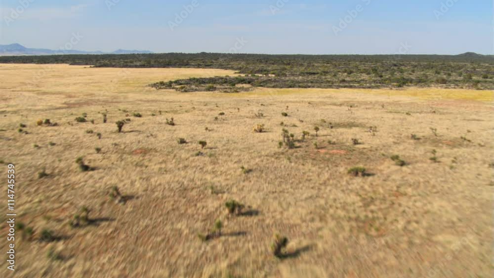 Low flight over desert and rocky scrub land Low flight over desert and rocky scrub land