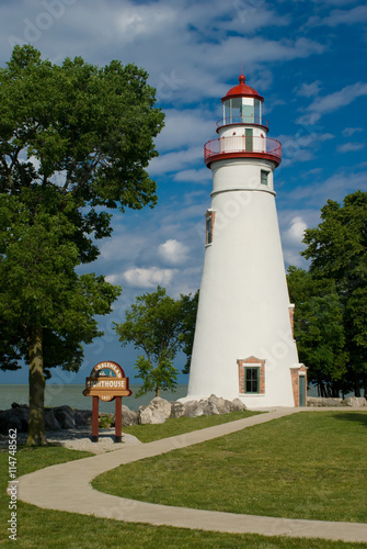 Senic Marblehead lighthouse on Lake Erie in Ohio built in 1821
 photo