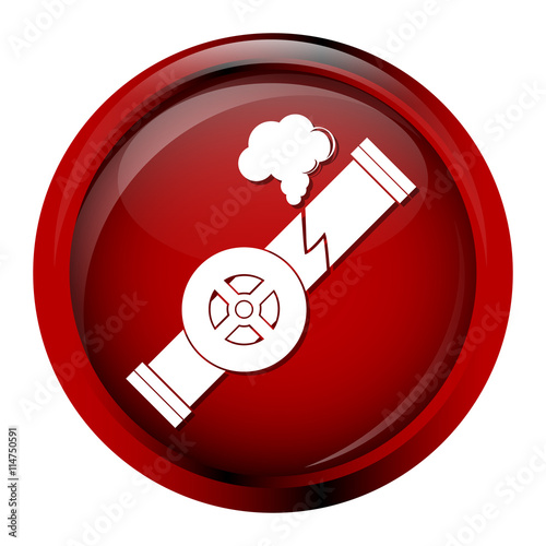 Gas leak pipe icon. Pollution Gas Pipe icon