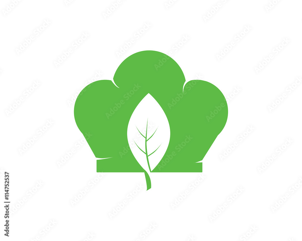 Modern Clean Restaurant Logo - Green Organic Healthy Food Chef Hat Symbol Modern Clean Restaurant Logo - Green Organic Healthy Food Chef Hat Symbol