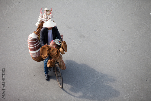 Hanoi, Vietnam, December 8, 2014: Life in Vietnam- Hanoi,Vietnam Street vendors in Hanoi's Old Quarter