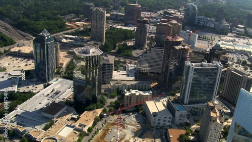 Flight over Buckhead district, north of Atlanta, Georgia. Shot in 2007. photo