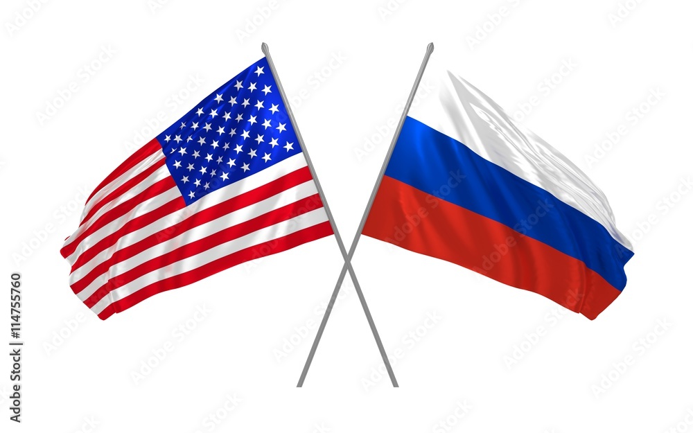 USA and Russia crossed flags