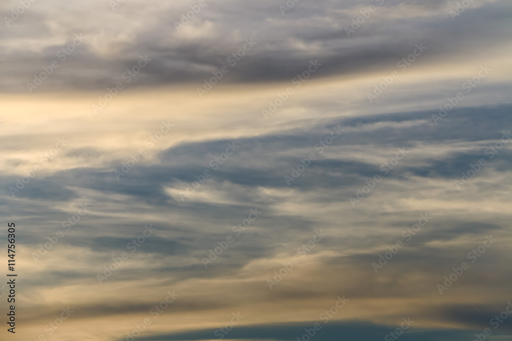 Fototapeta premium Dramatic cloudscape in twilight with sunset