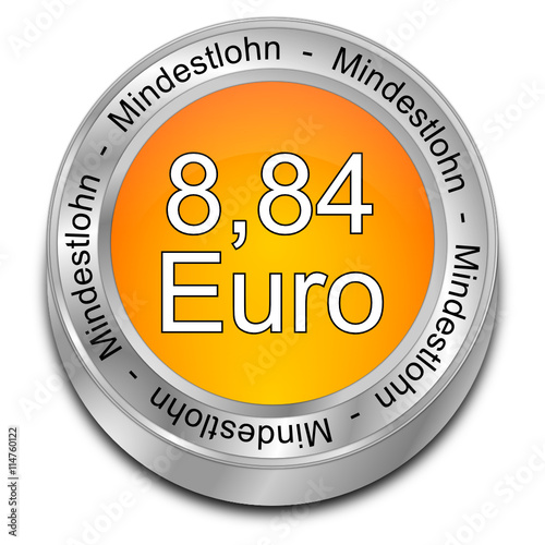 8,84 Euro minimum wage - in german - 3D illustration