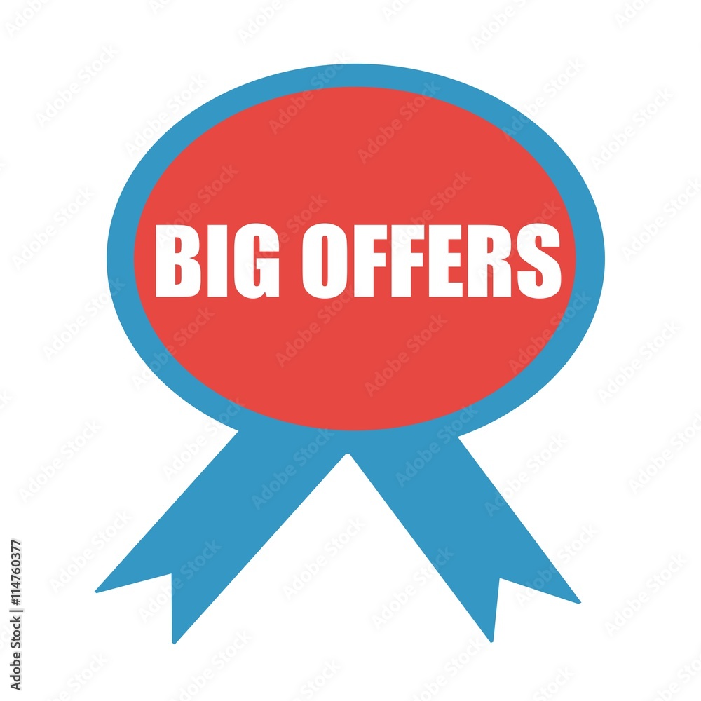 BIG OFFERS white wording on background red ribbon BIG OFFERS white wording on background red ribbon
