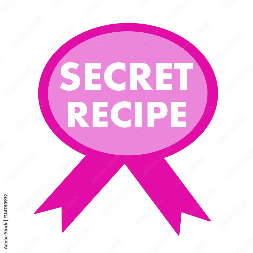 secret recipe white wording on background pink ribbon secret recipe white wording on background pink ribbon