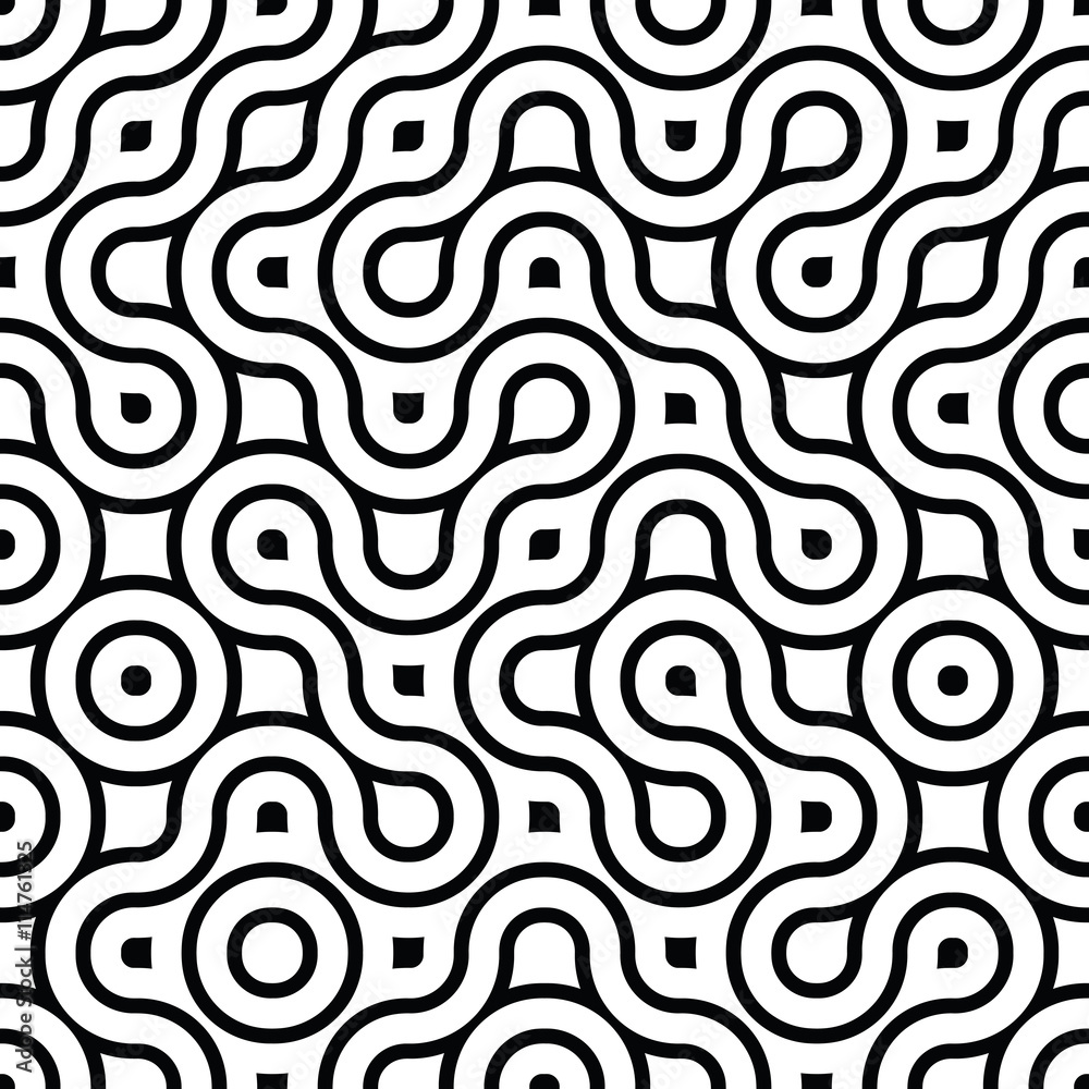 Seamless Black And White Maze Seamless Black And White Maze