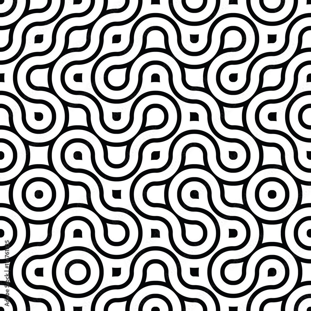 Seamless Black And White Maze