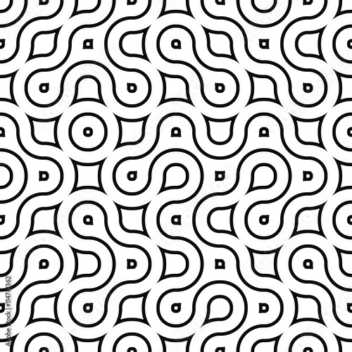 Vector seamless black and white pattern