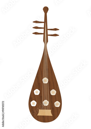 五弦の琵琶　螺鈿装飾　和楽器　和風素材　 photo