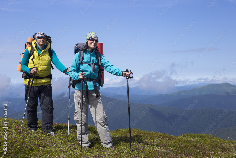 Summer hiking in the mountains. Summer hiking in the mountains.